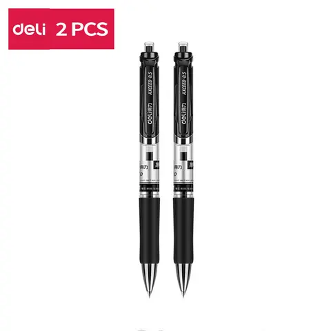 Deli выдвижной гелевый наконечник ручки 0,5 мм черный синий цвет письменные инструменты школьные и офисные принадлежности канцелярские принадлежности гелевые ручки EQ104