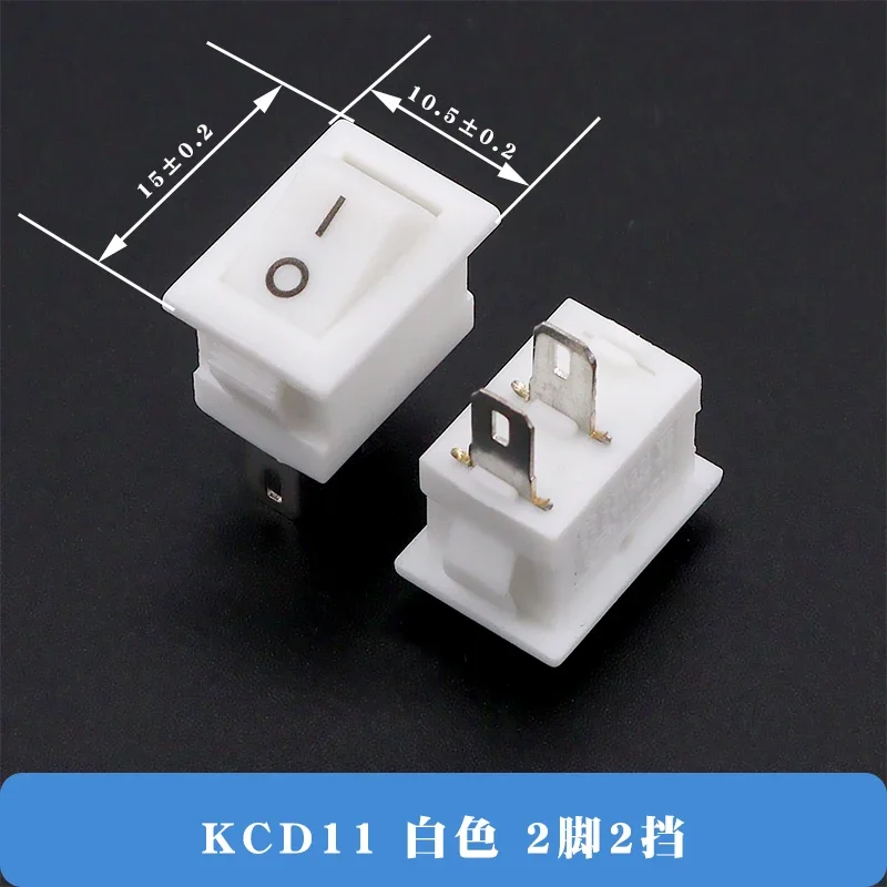 

100 шт. KCD11 кулисный переключатель 10*15 мм мини-кнопочный переключатель ВКЛ-ВЫКЛ/ВКЛ-ВЫКЛ-ВКЛ 2 контакта/3 контакта 3A 250 В переменного тока/6 А 125 В переменного тока 10x15 мм