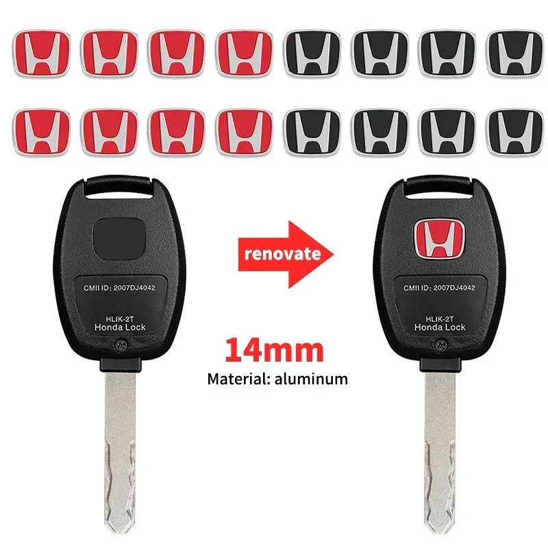 13 мм 5/10 шт. алюминиевая наклейка на дистанционный ключ автомобиля эмблема для Honda