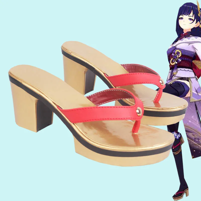 

Сандалии Genshin Impact COS Raiden Shogun Baal женские, босоножки для косплея аниме, обувь на высоких каблуках для ролевых игр и Хэллоуина