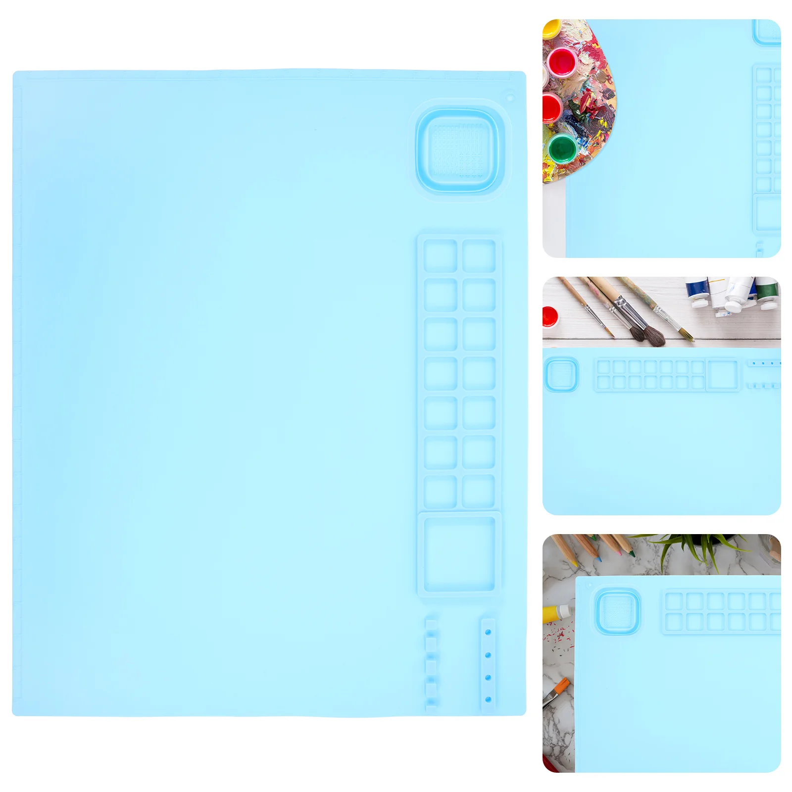 

Oil Paint Palette Silicone Pallet Color Mixing Plate Painting Supplies Watercolor Pigment Board Tray Trays Child