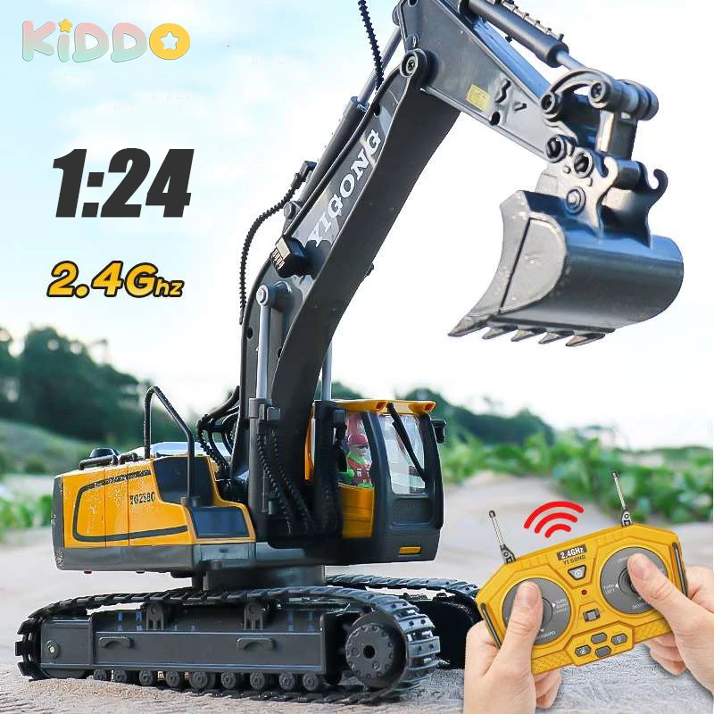 

1:24 RC Excavator Dumper Car 2.4G Remote Control Engineering Vehicle Crawler Truck Bulldozer Toys for Boys Kids Christmas Gifts