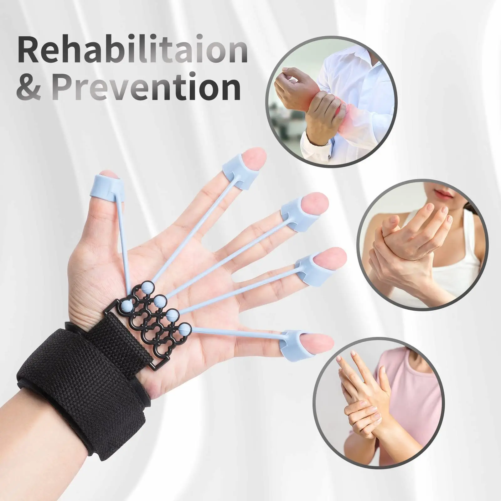 

Portable Hand Gripper Silicone Finger Yoga Expander Hand Grip Wrist Strength Trainer Finger Exerciser Resistance Band Fitness