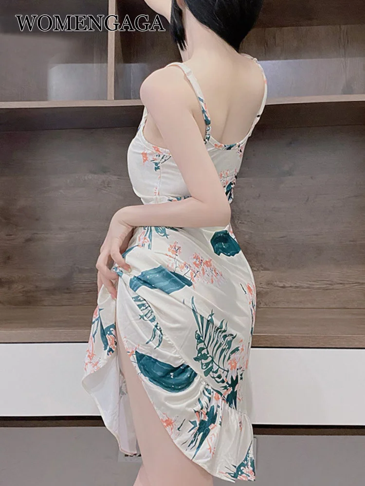 

Пикантное китайское платье-Ципао TVVOVVIN в стиле ретро с цветами, тонкое модное пикантное корейское женское мини-платье, милые летние топы 2022 ...