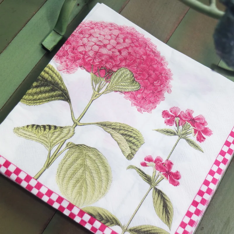 

20 pieces / bag, hydrangea, printing, high-end restaurants, cafes, napkins, paper towels, household handkerchiefs 33 × 33cm