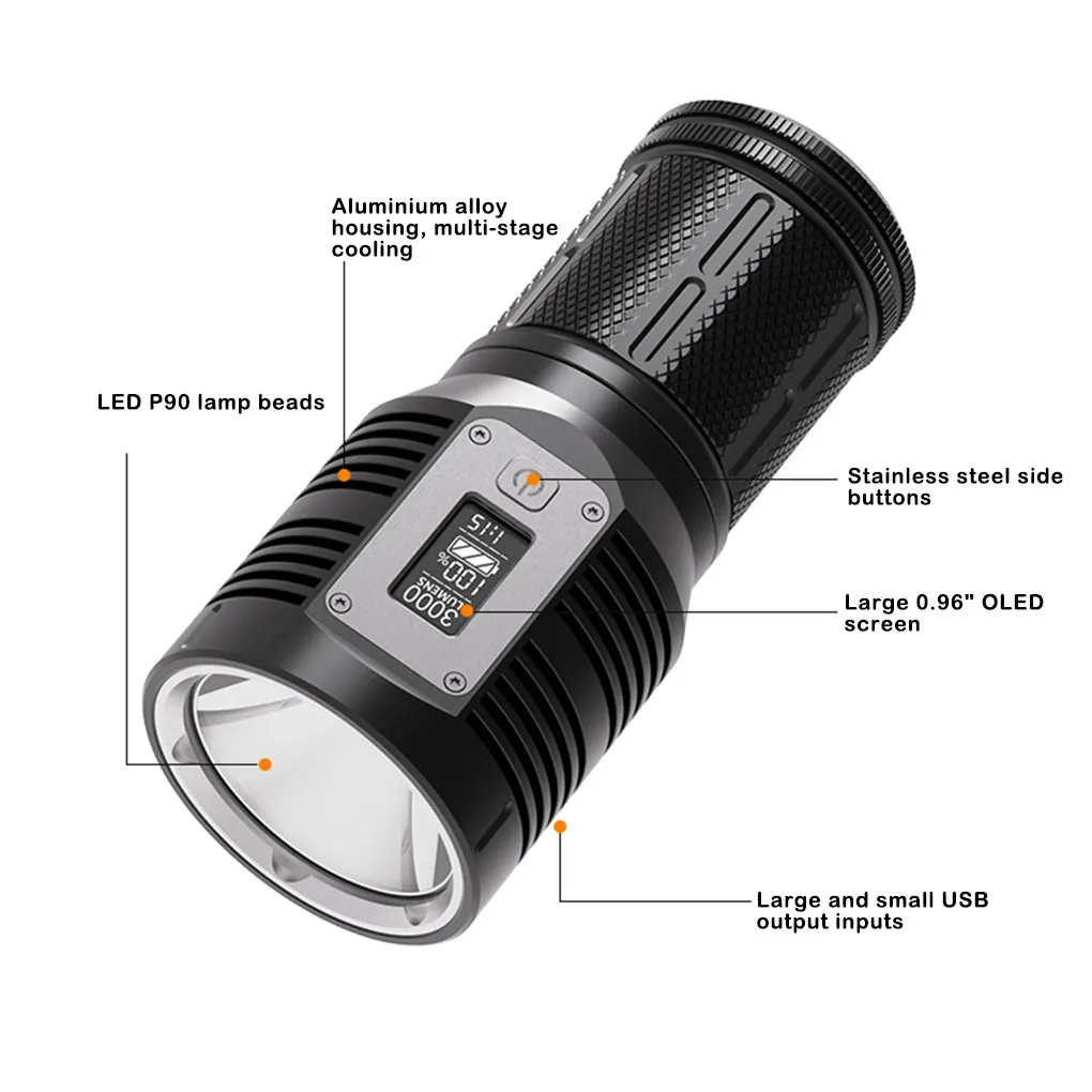 

Rechargeable Flashlight Adjustable Outdoor Camping Emergency Hand Torch