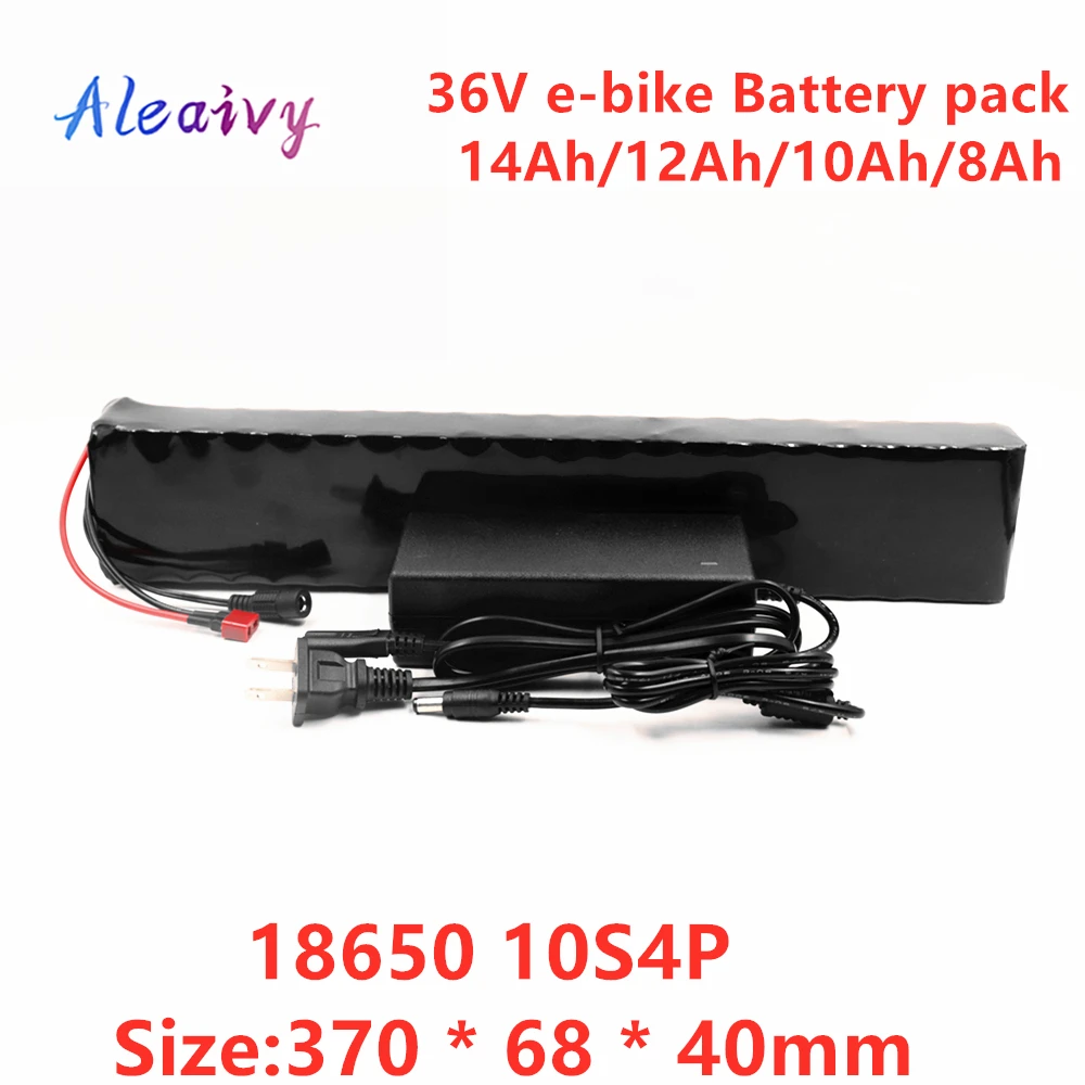 

Aleaivy 36V 12AH 10AH 8AH Electric Bike Battery Built in 20A BMS Lithium Battery Pack 36 Volt with 2A Charge Ebike Battery
