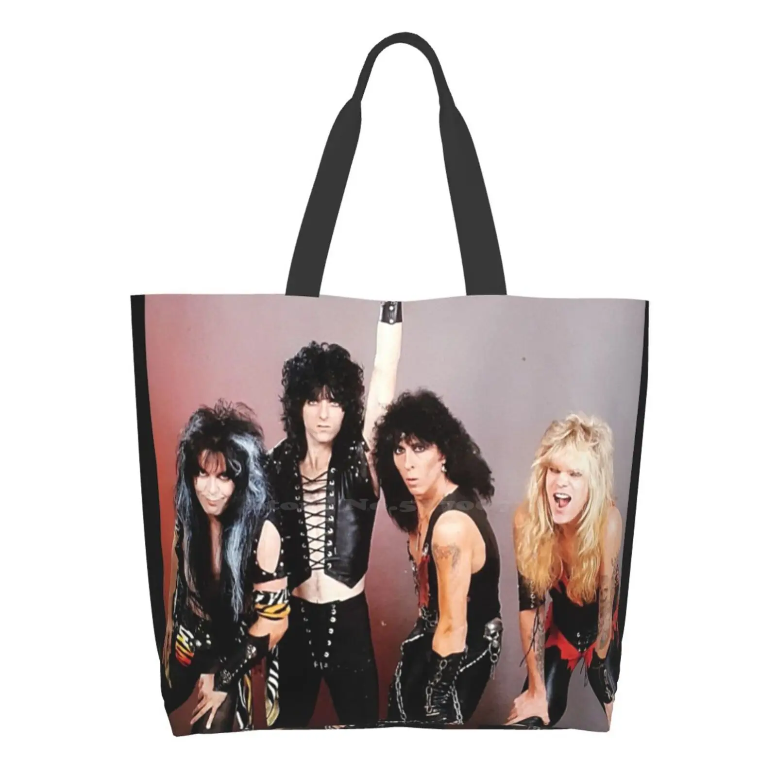 

Eighties Band Girls Handbags Shoulder Bags Large Size Guitar Blacky Blood Bob Seger Brave Buddies Bugs Cartoon Metal Logo Metal