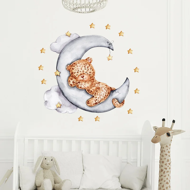 Наклейки на стену Спящая Луне с животными | Дом и сад