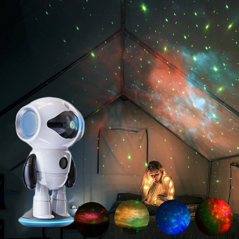 Astronaut Star Projector LED Colorful Nebula Aurora Night Light Lamp Bluetooth Remote Control Adjustable Bedroom Decorative Gift