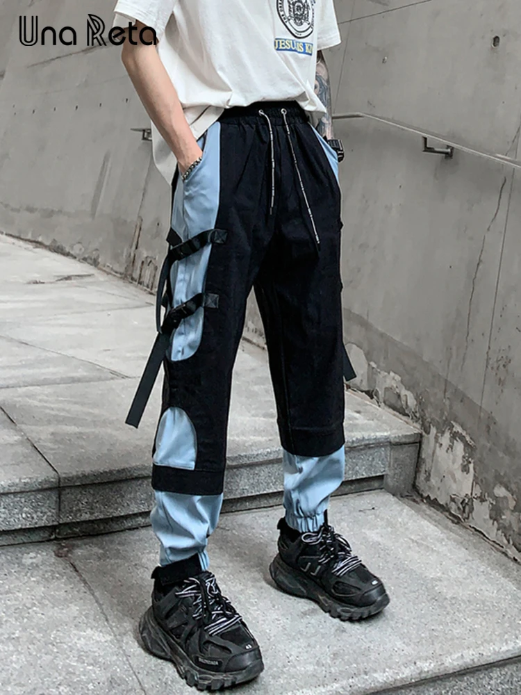

Una Reta Man Pants New Joggers Hip Hop Functional buckle design Couple Trousers Casual Harajuku Loose Cargo Pants Men Streetwear