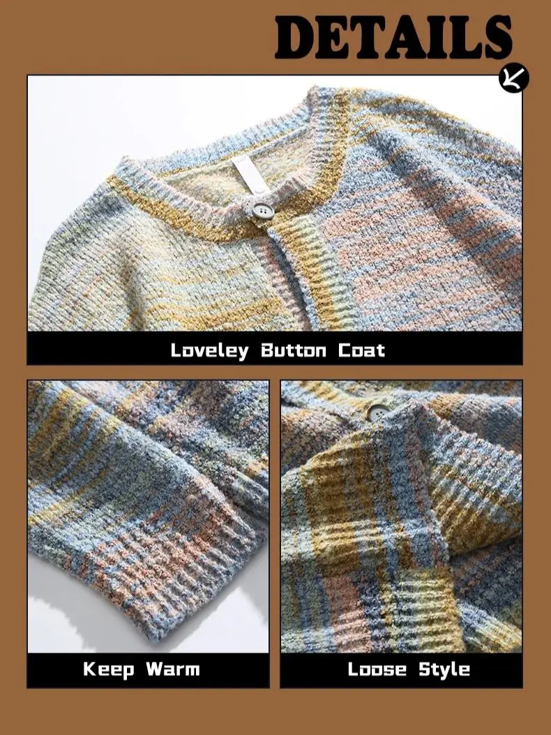 Осенне-зимний вязаный свитер Merad с круглым вырезом и пуговицами Женский Теплый