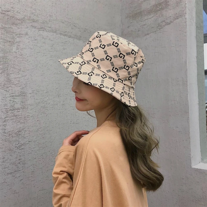 

Women's G-shaped fisherman's hat, graffiti fisherman's hat, double-sided, summer fashion, 2020