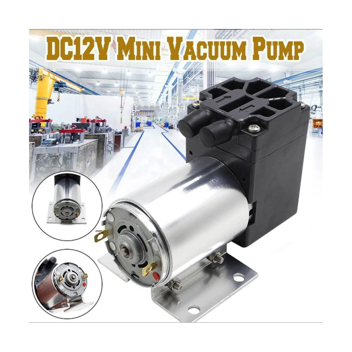 

65-120Kpa DC12V 6W Mini Vacuum Pump Negative Pressure Suction Pump with Holder for Gas Analysis Sampling