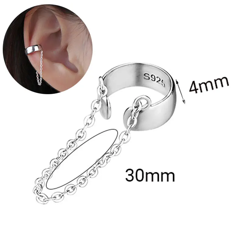1PC Korean Long Tassel Ear Cuff  Earrings for Women Small Fresh C Shaped Ear Bone Clip Chain Dangle Earring Fashion Punk Jewelry images - 6