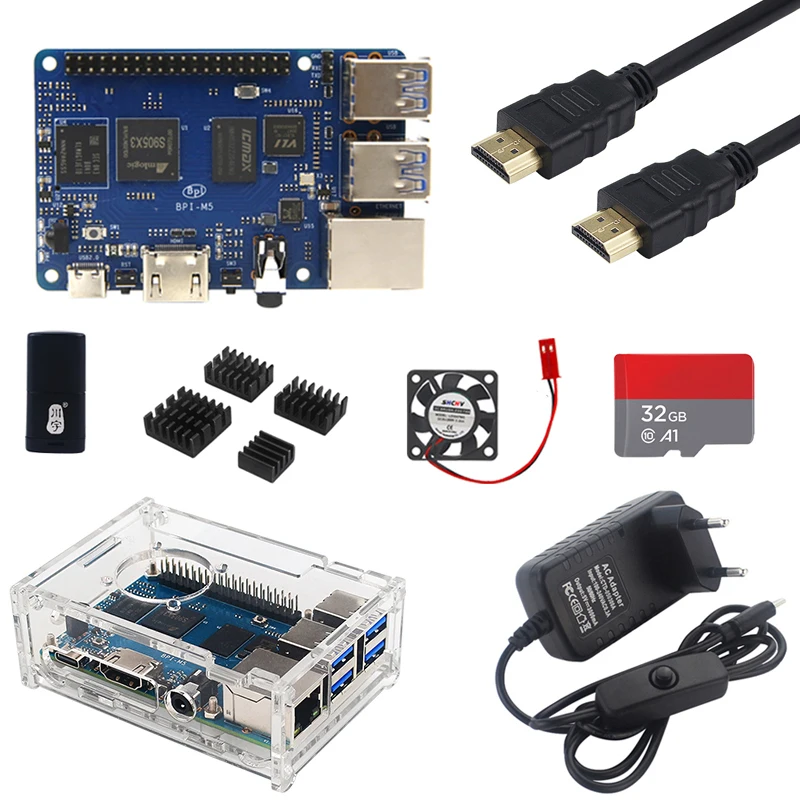 

Banana PI BPI M5 Board Amlogic S905X3 Quad-core Cortex-A55 (2.0xxGHz) Processor 4GB LPDDR4 & 16G eMMC Memory Circuits BPI M5