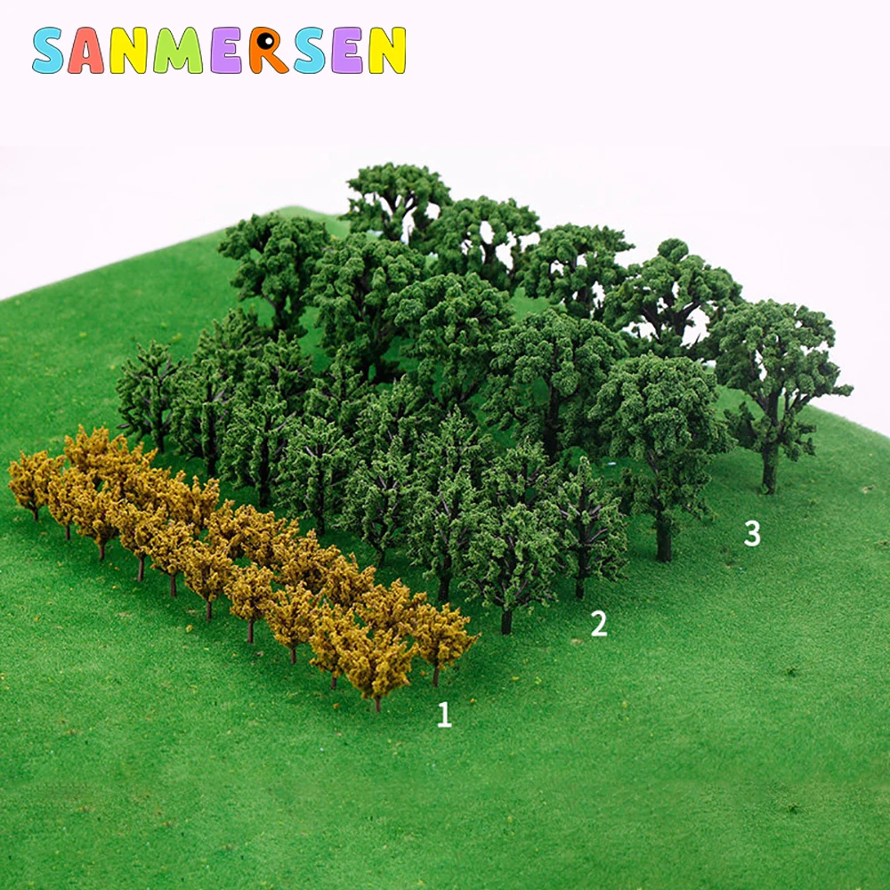 

50Pcs DIY Scenery Miniature Model Trees Train Artificial Railroad Layout Decoration Building Landscape Micro Accessories Toys