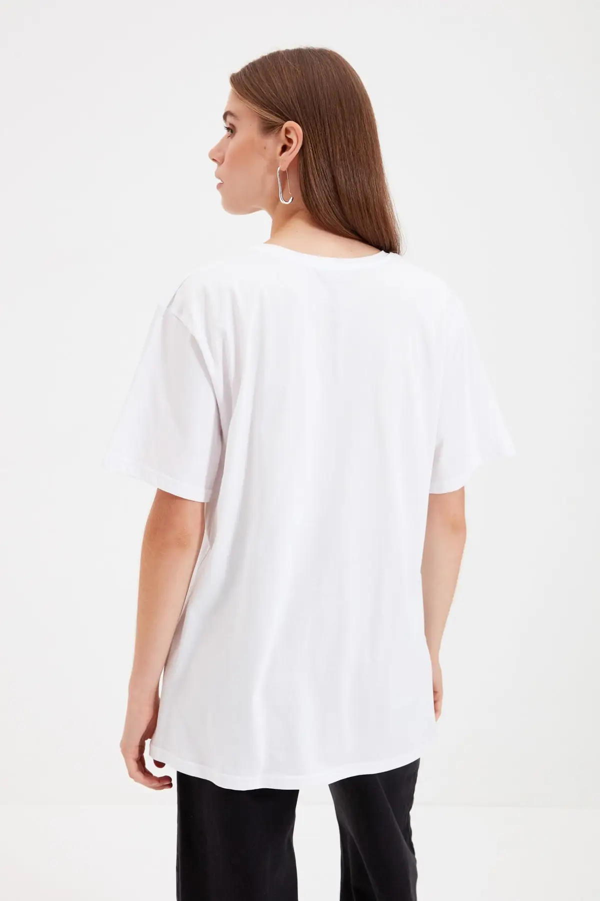 

Trendyol Printed Boyfriend Knitted T-Shirt TWOSS21TS3923