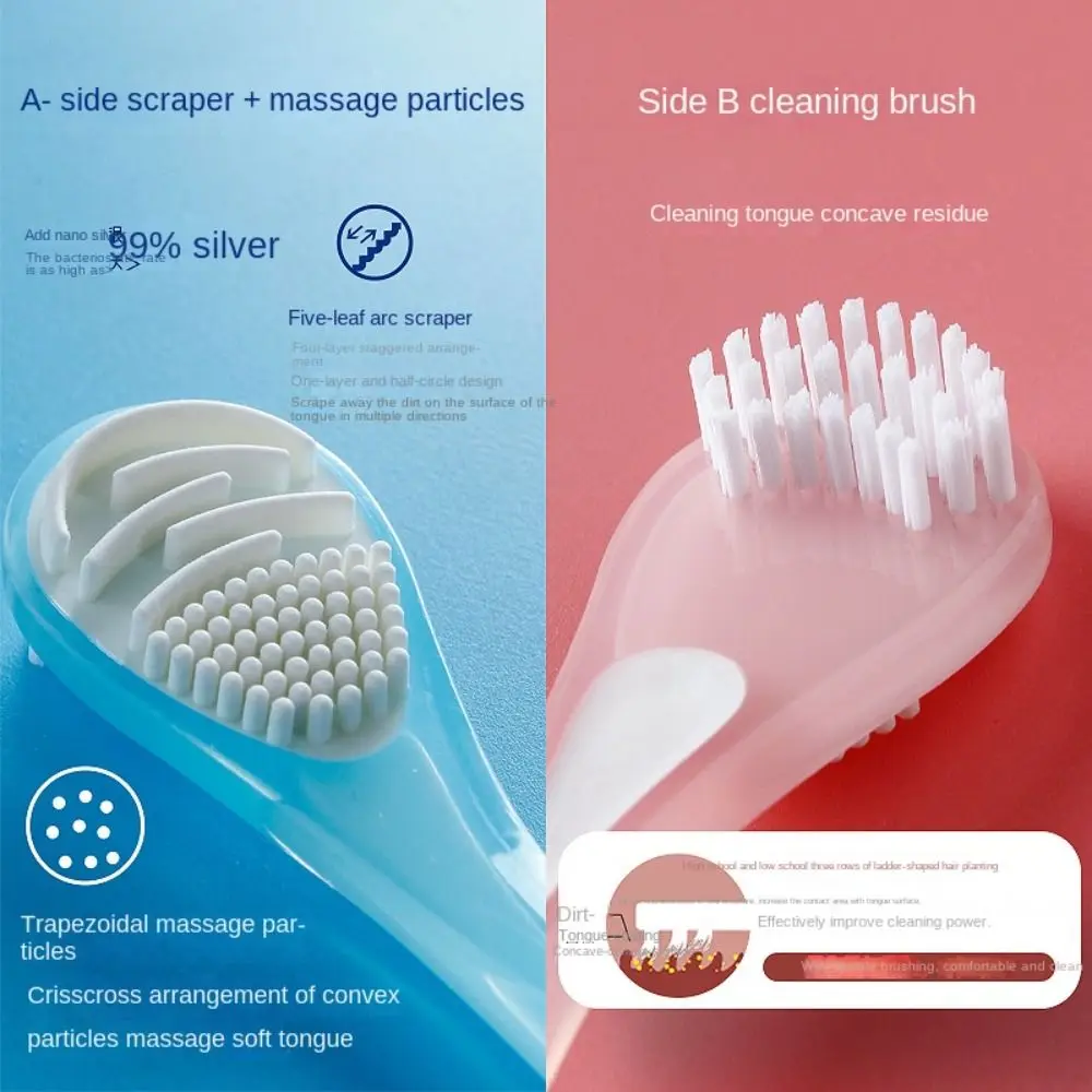 

Antibacterial double-sided tongue cleaner dual-use tongue brush scraper tongue scraper to get rid of bad breath