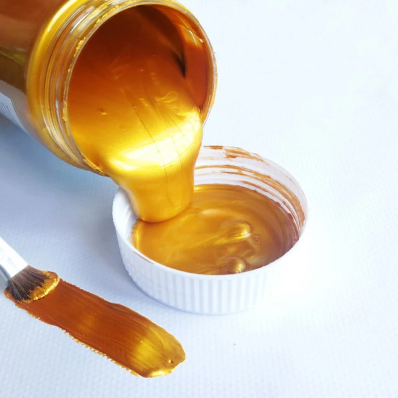 Золотая краска 300 мл металлическая акриловая водонепроницаемая для окрашивания