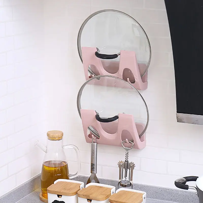 

Wall-mounted Pot Cover Rack Household Non Perforated Kitchen Cutting Board Rack Plastic Cutting Board Storage Rack Hanging Rack
