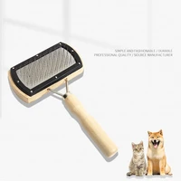dog cat comb brush double side long needle open knot brush wood pet hair brush for dog hair remover pet beauty grooming tools
