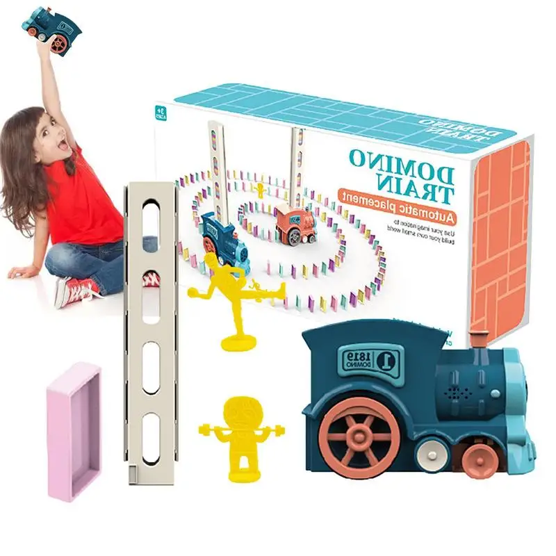 

Domino Train Automatic Domino Train Set Fun And Colorful Train With Lighting Sound Effects Creative Dominos Game Toy Christmas