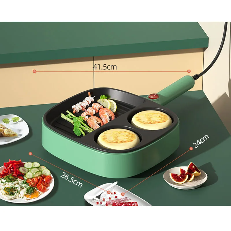 multifunctional 3in1 electric frying pan non stick smokeless steak egg omelette sausage cooker mini breakfast machine 110v 220v free global shipping