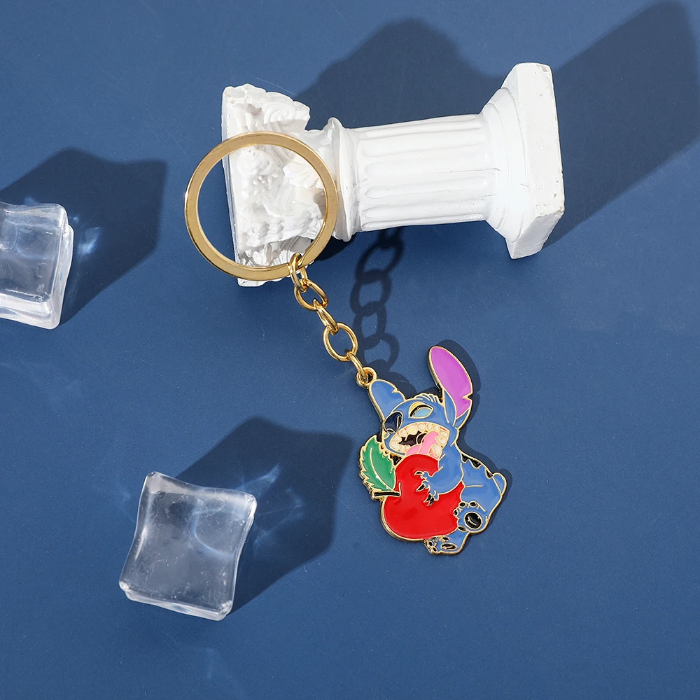 Kawaii Стич модель металлический брелок Disney мультфильм Лило и брелки автомобильный