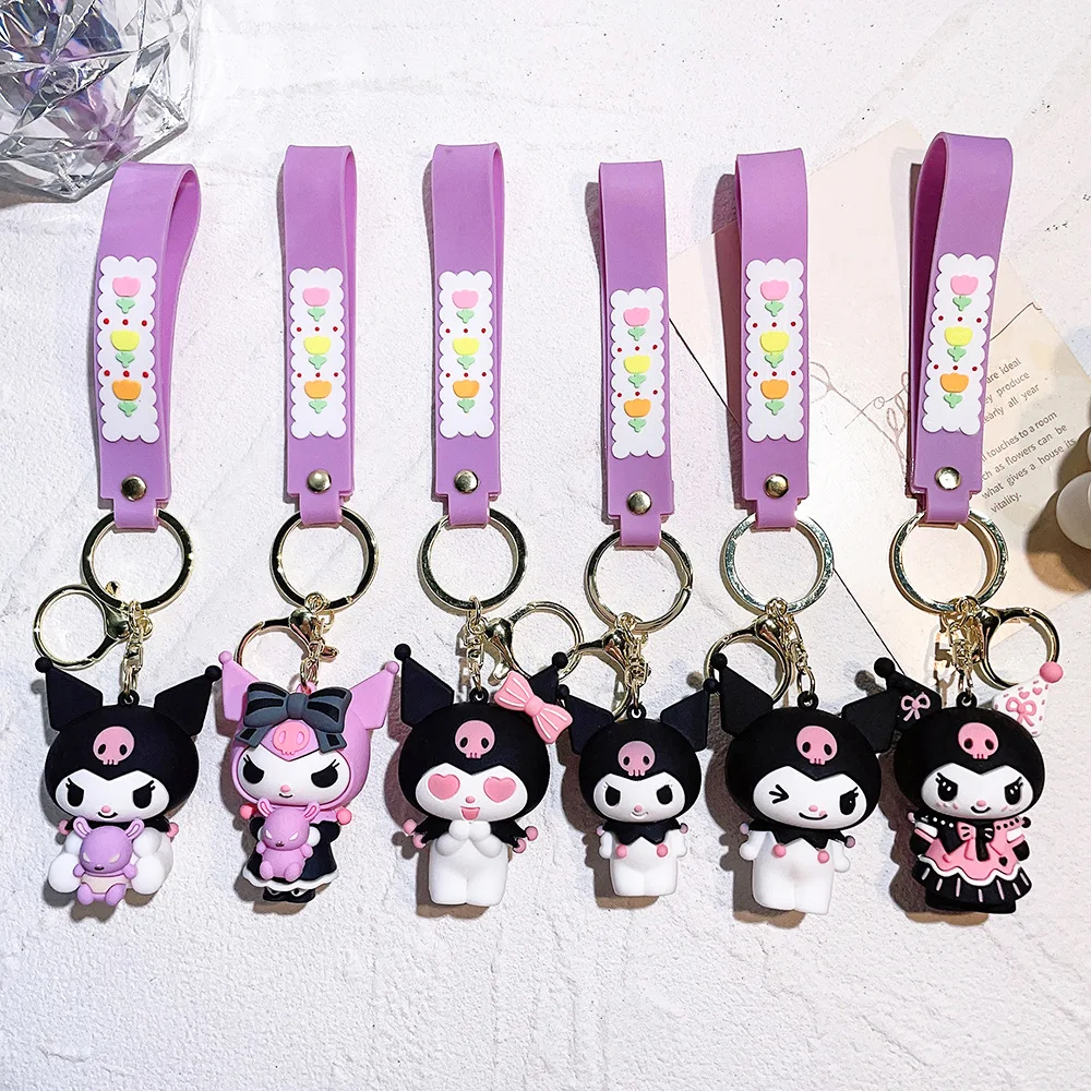 

Sanrio Key Chain Animation Kuromi Creative Cartoon Cradle Phone Accessories Cute Men Women Pendant Decoration Children Toy Gifts