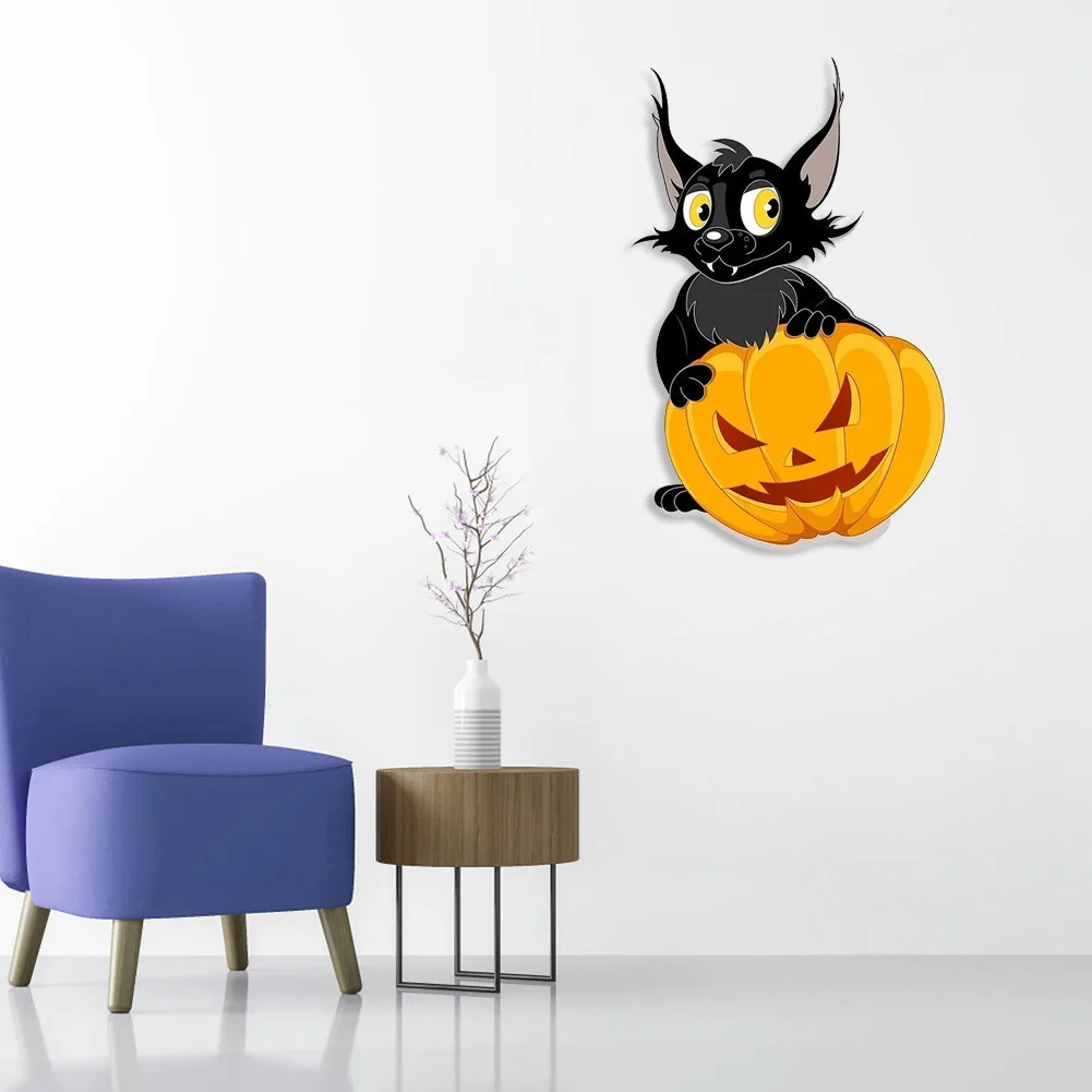 

Halloween Pumpkin Poster Art Wall Decor Plaque Craft Supplies Household Holiday Party Figurines Decorations