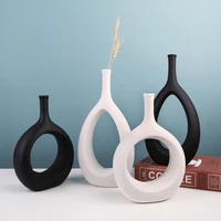 ceramic hollow vase nordic flower pot modern art planter pots office living room desktop interior home decoration accessories