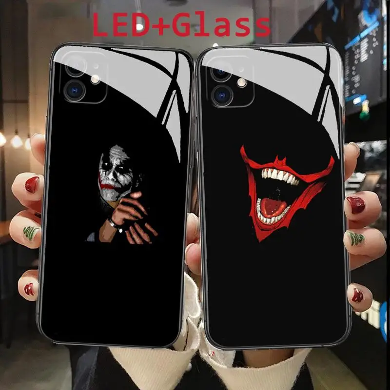 

Стеклянный чехол Joker для телефона IPhone 13 12 11 Pro Max XR X XS Max 7plus, мигающий чехол с голосовым управлением