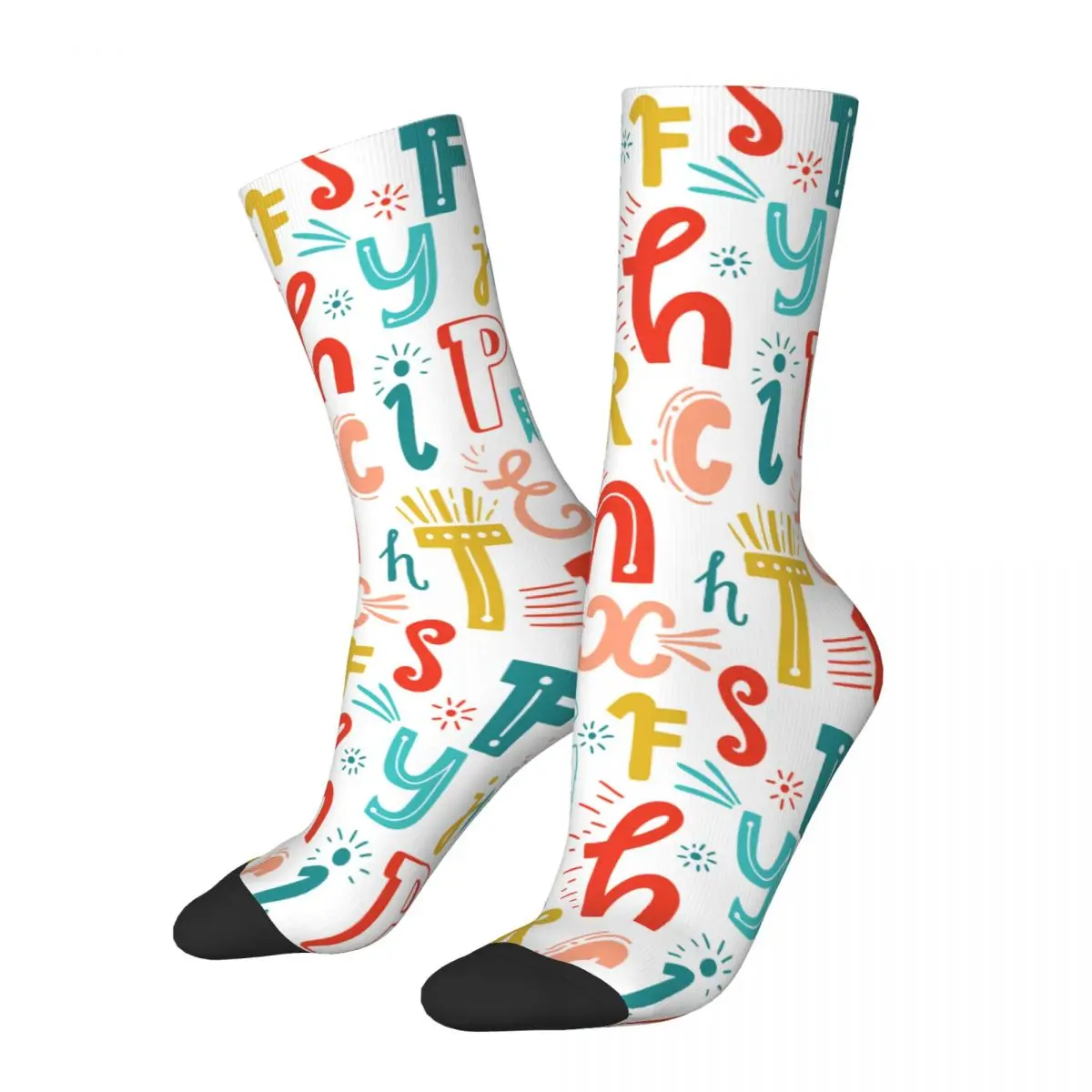 

Cute Socks Men Women Polyester Casual Graffiti Letters Socks Novelty Spring Summer Autumn Winter Middle Tube Socks Gifts