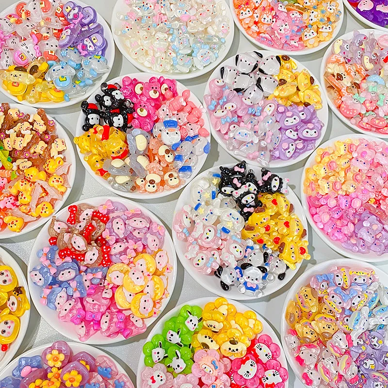 

10Pcs Cartoon Animal Transparent Bear Rabbit Flat Resin Cabochons DIY Art Handmade Craft Accessories Jewelry Scrapbooking