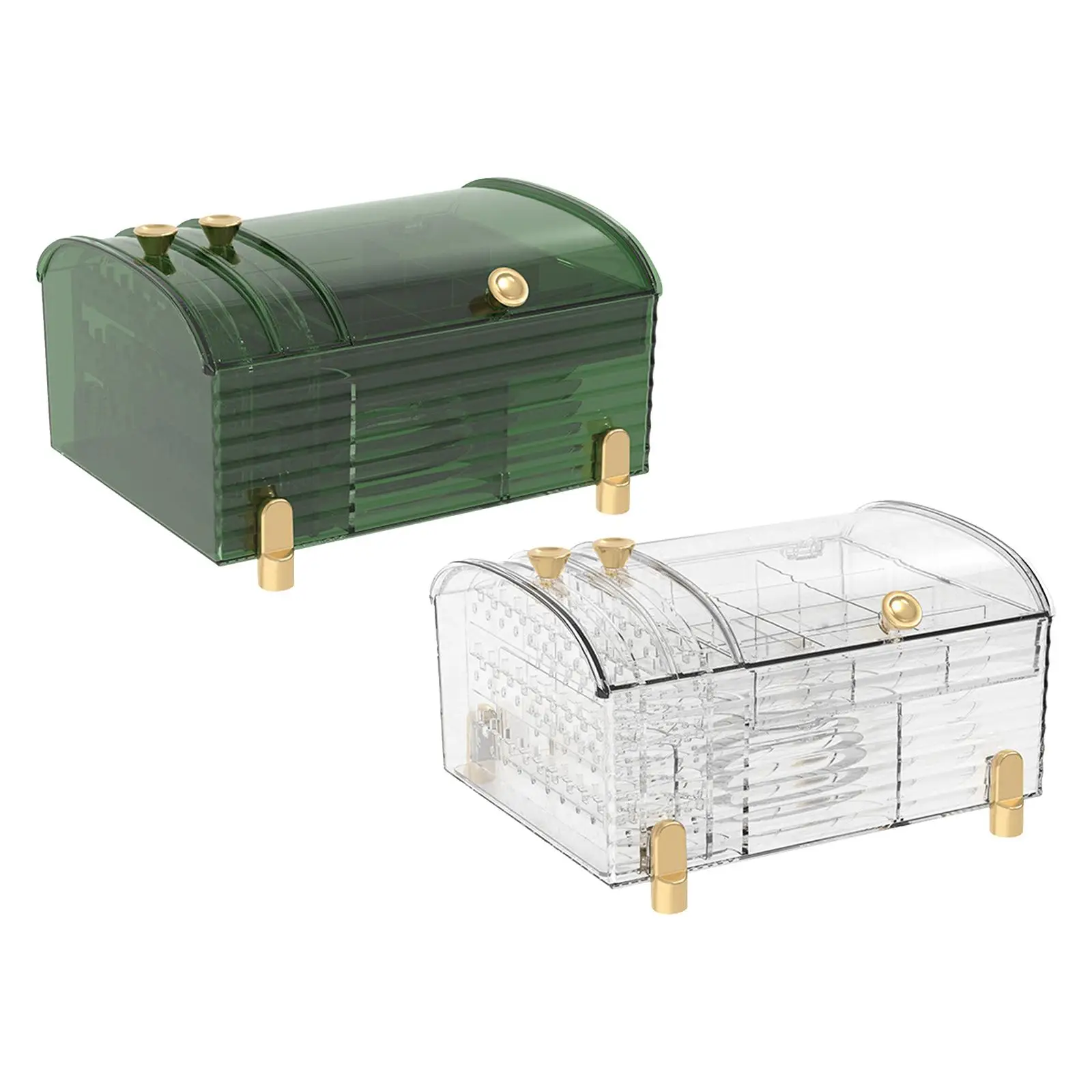 

Multifunctional Jewelry Box Ear Studs Earrings Holder, Large Capacity Trinket Box, Bracelet Watches Case Multi Grids Case