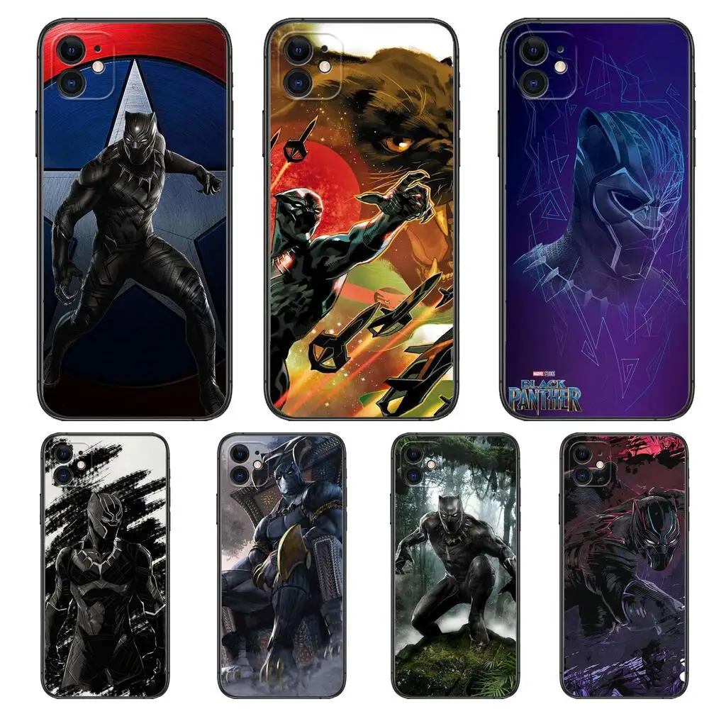 

Marvel Black Panther black Phone Cases For iphone 13 Pro Max case 12 11 Pro Max 8 PLUS 7PLUS 6S XR X XS 6 mini se mobile cell