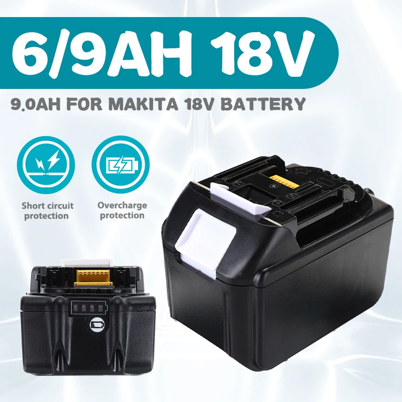 

18V Battery With Charger New Rechargeable Battery 6Ah BL1840 BL1850 BL1830 BL1860B LXT400 Lithium ion For Makita 18V Battery