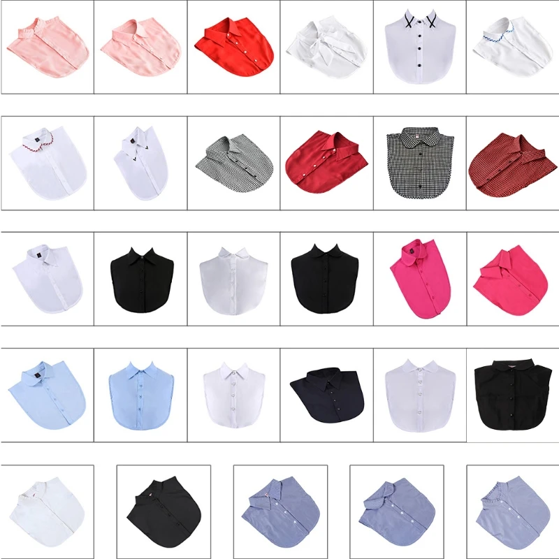 

Fashion Solid Color Fake Collar Blouse Detachable Half Shirt Lapel Dickey Top