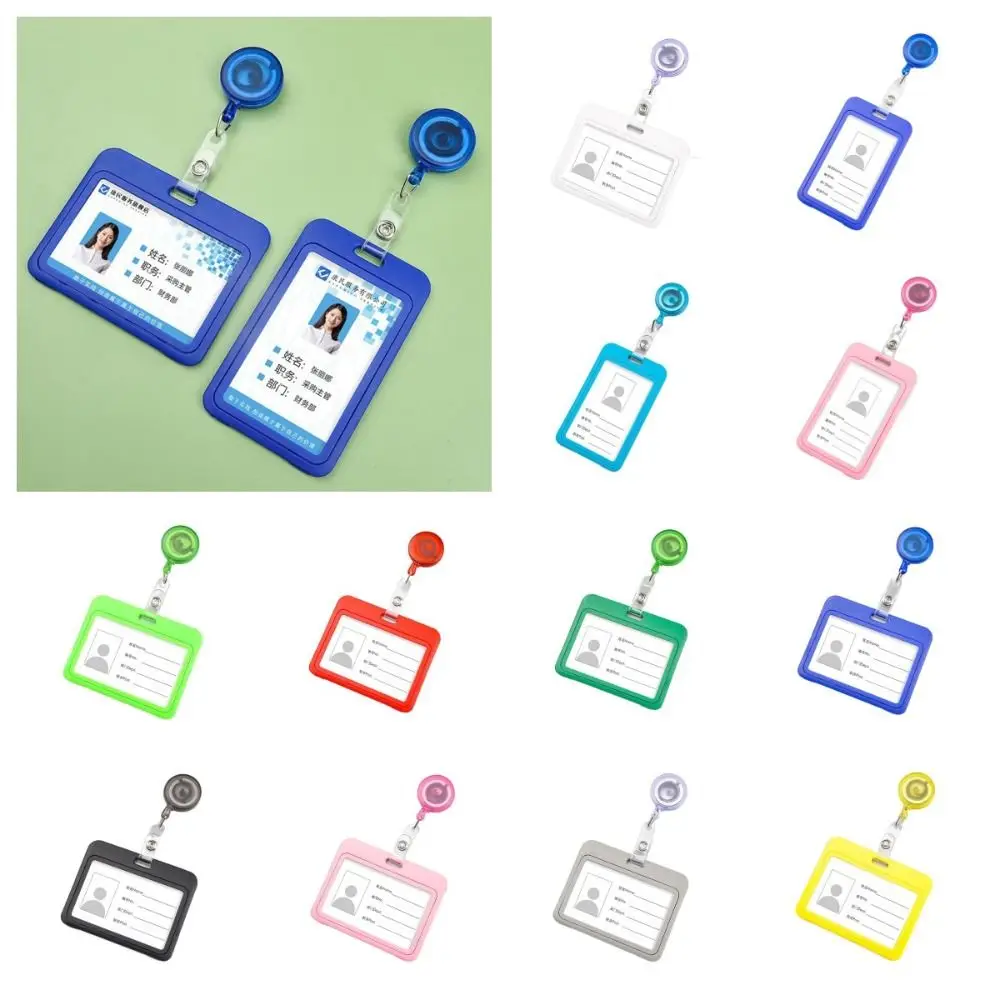 

Пластиковая Выдвижная Обложка для карт, подарок, идентификационный идентификатор, разноцветная карта для автобуса, визитная карточка, значок, деловой значок