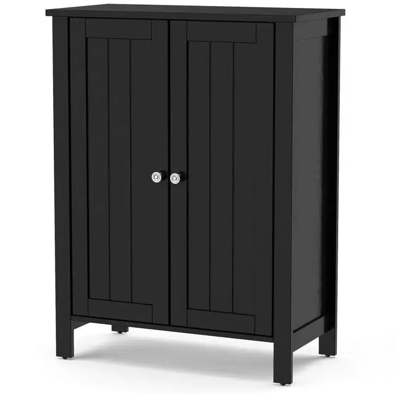 

Bathroom Floor Storage Cabinet Space Saver Organizer Black