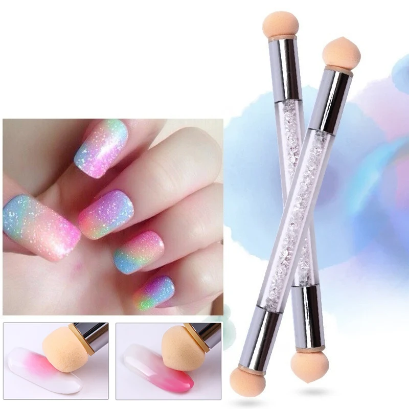 

1Pc Sponge Double Headed Halo Pen Nail Brush Sponge Head Rhinestone Nail Art Painting Tool Nail Supplies for Professionals