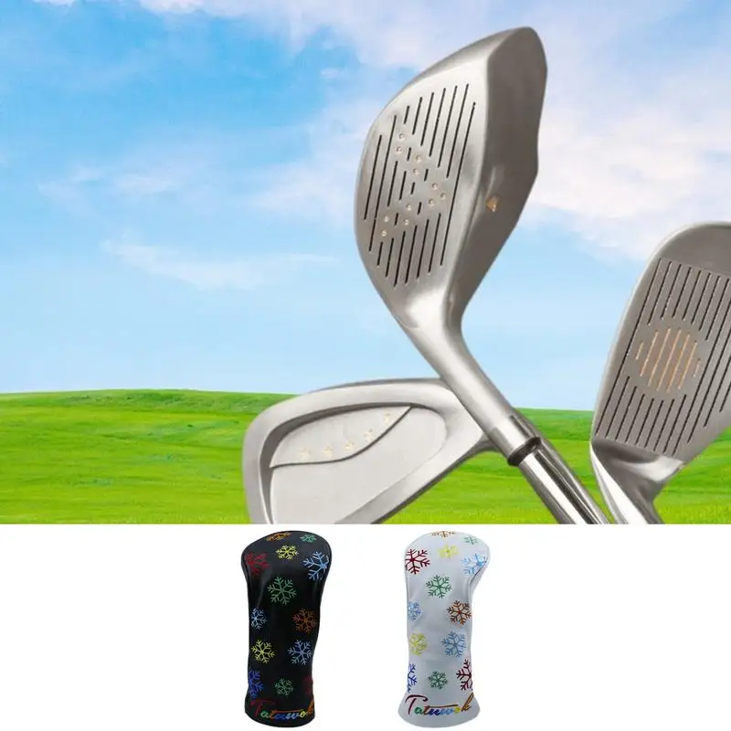 

Чехлы для гольф-клуба, разноцветные вышитые Чехлы для головы для гольф-клубов, утолщенные Чехлы для водителей с красочными снежинками