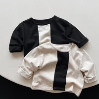 2022 new baby long sleeve t shirts autumn children casual bottoming shirts autumn cotton boys girls loose tops kids clothes