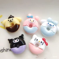 6pcs kawaii patch sanrio hello kittys cinnamoroll kuromi cartoon cute anime resin accessories diy material toys for girls gift