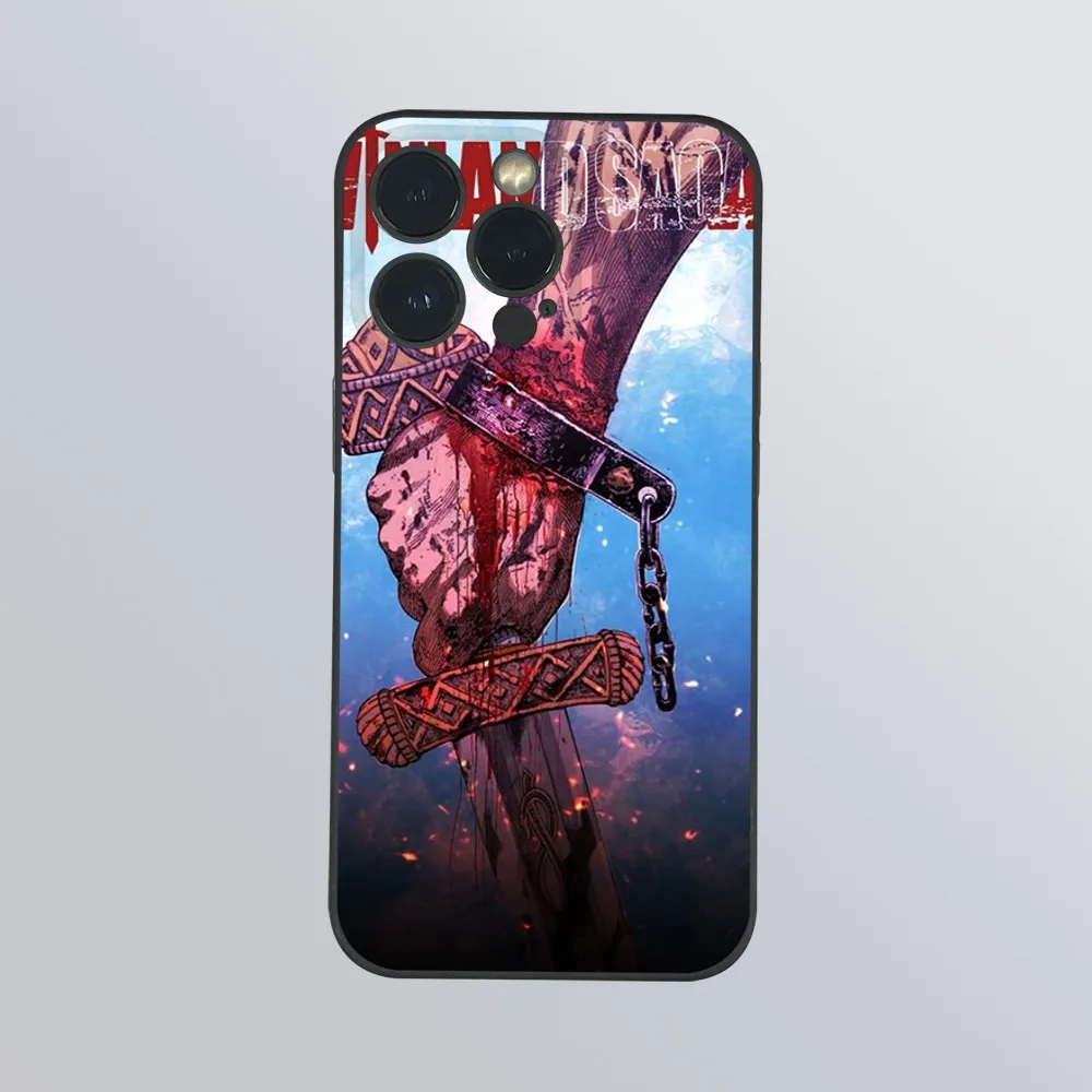 Чехол для телефона V-Vinland Saga в стиле аниме iPhone 16 15 14 13 Pro Max Plus Mini Frosted Soft Shell Funda