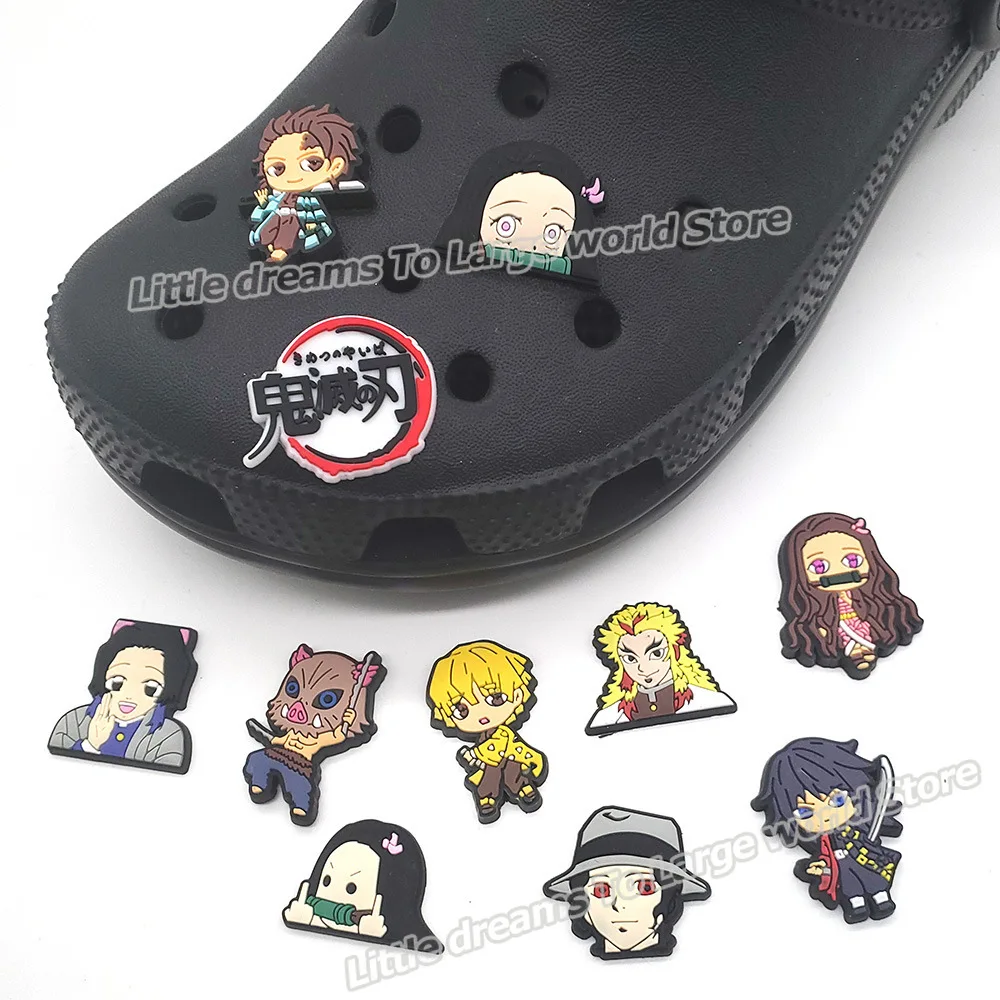 

Аксессуары для обуви, рассекающий демонов, пряжка-Крокс, Kamado Tanjirou Nezuko, гибкий клей, подвеска для обуви, украшение «сделай сам», детский подарок