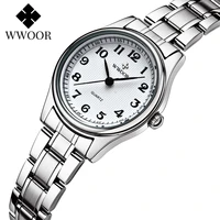 wwoor watch women fashion designer style quartz casual ladies wrist watch arabic numerals small bracelet watches stainless steel