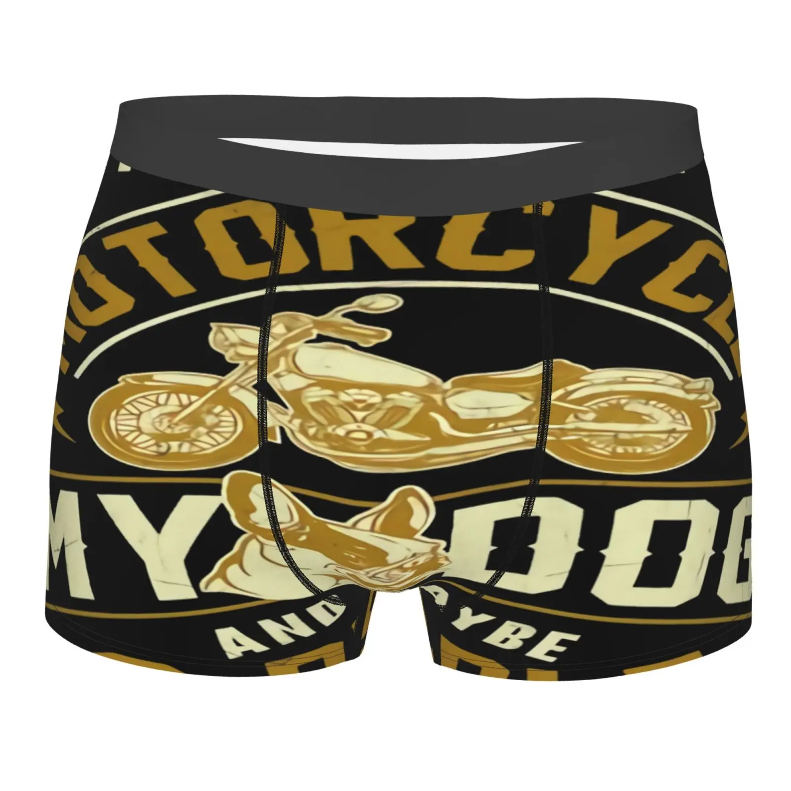 

Introverted Biker Boston Terrier Lover Men's Panties Men Sexy Underwear Pocket U Pouch Long With Support Pouch Polyester Print