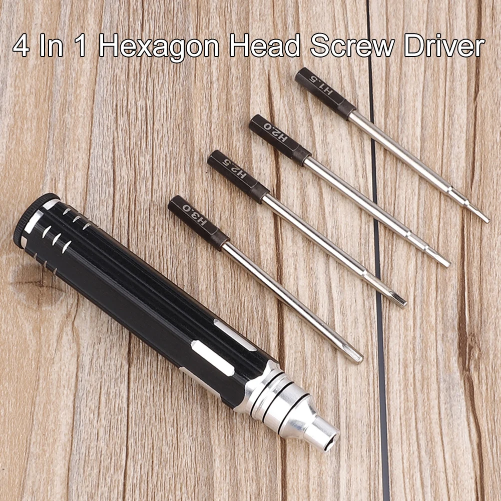 

4 In 1 Hexagon Head Screw Driver High Quality Hex ScrewDriver Tools Set Kit H1.5 H2.0 H2.5 H3.0 For RC Helicopter Car Tools